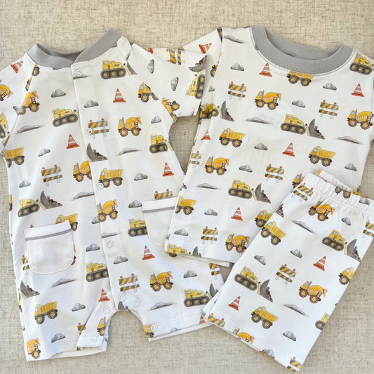 Construction Trucks Romper