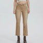 Twill Mid Rise Crop Flare