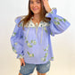 Sage & Sky Mixed Media Top