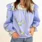 Sage & Sky Mixed Media Top