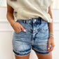 Released Denim Shorts