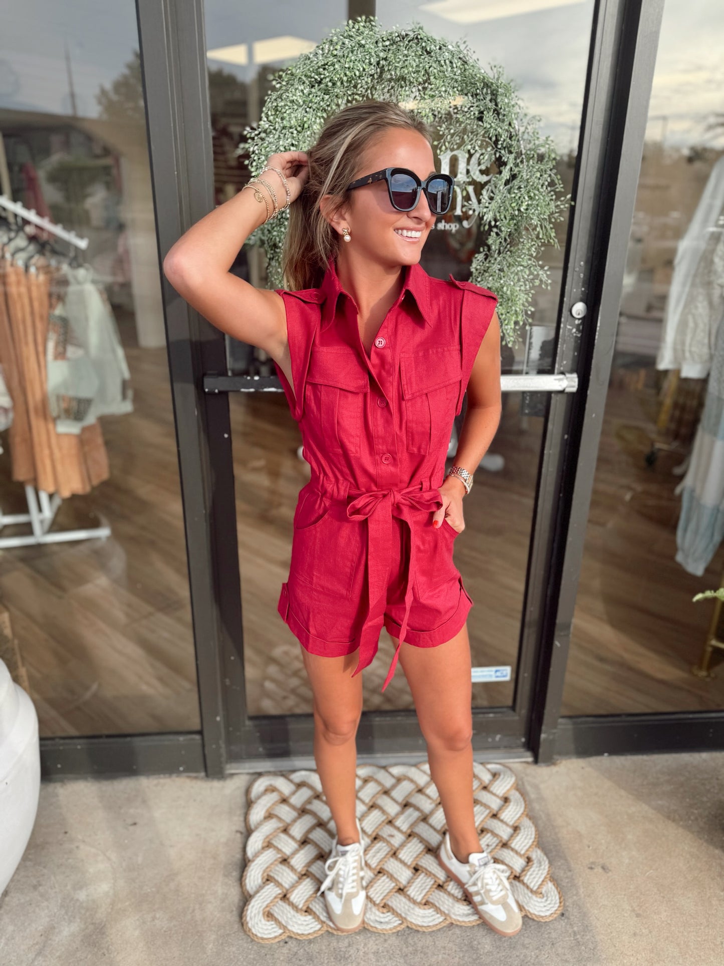 Meet in the Middle Utility Romper