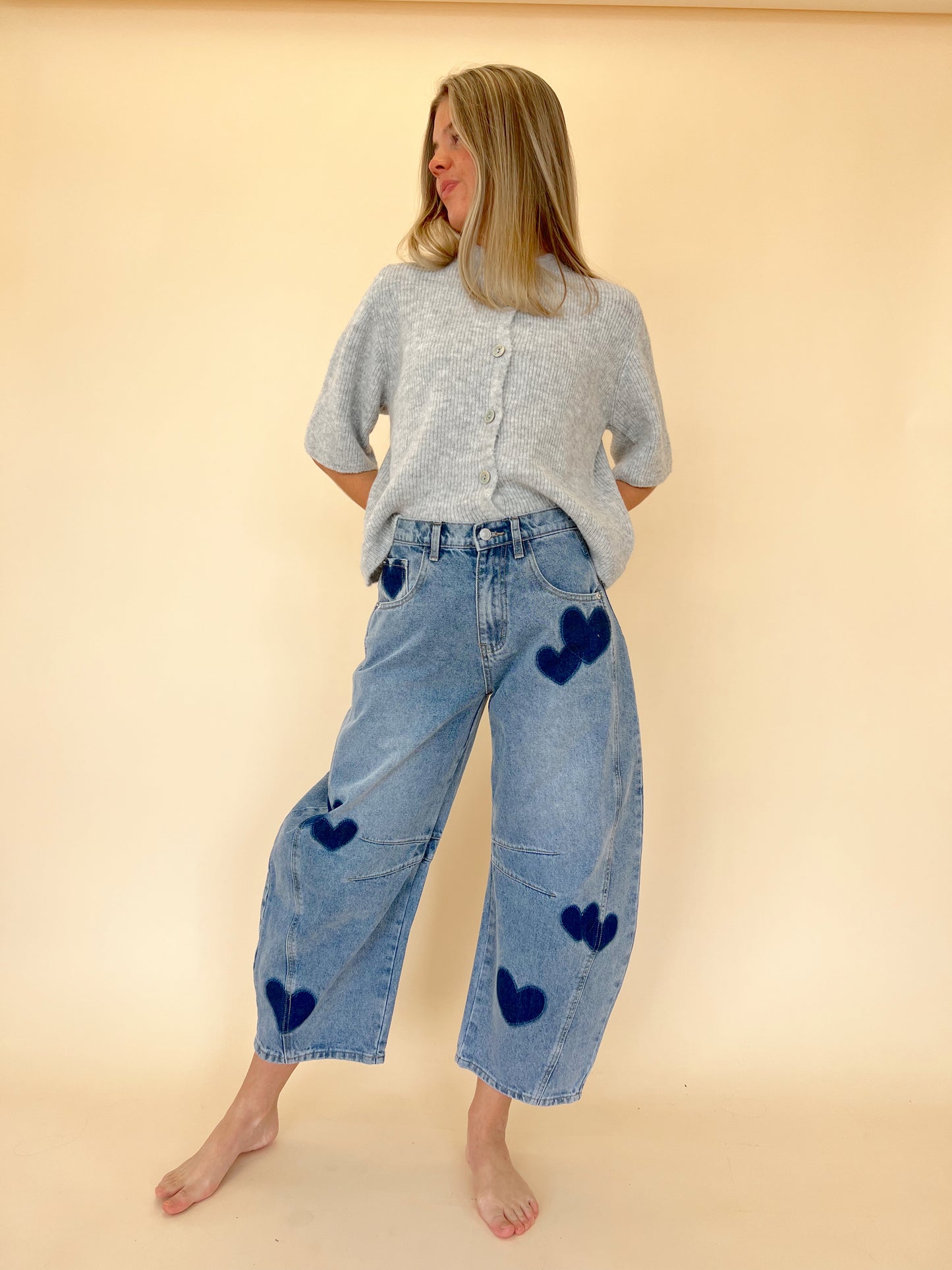 Queen of Hearts Barrel Jeans