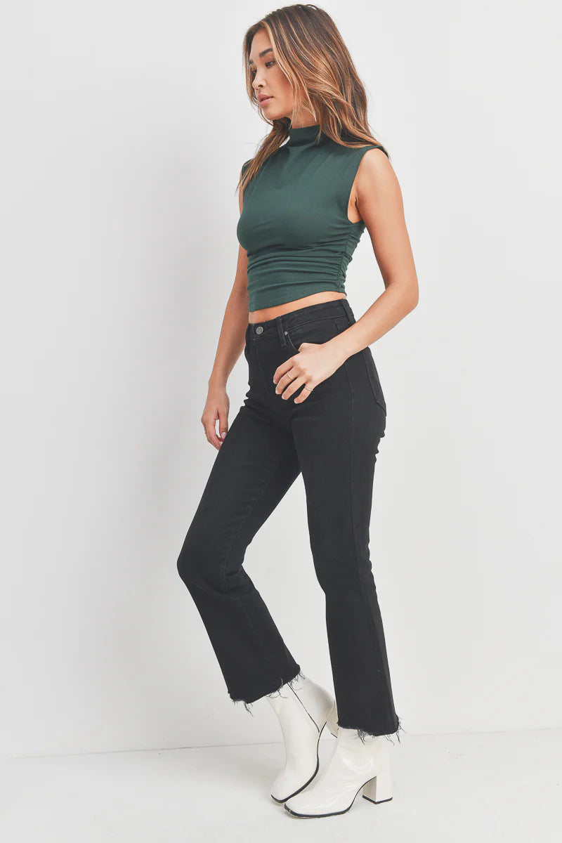 Washed Black Vintage Crop Flare