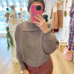 Fold Neck Ribbed Sweater