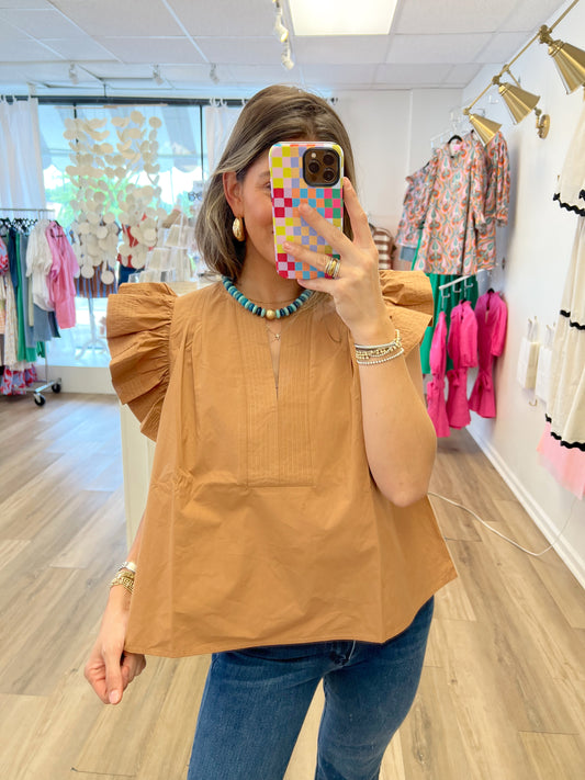 Out and About Flutter Sleeve Top