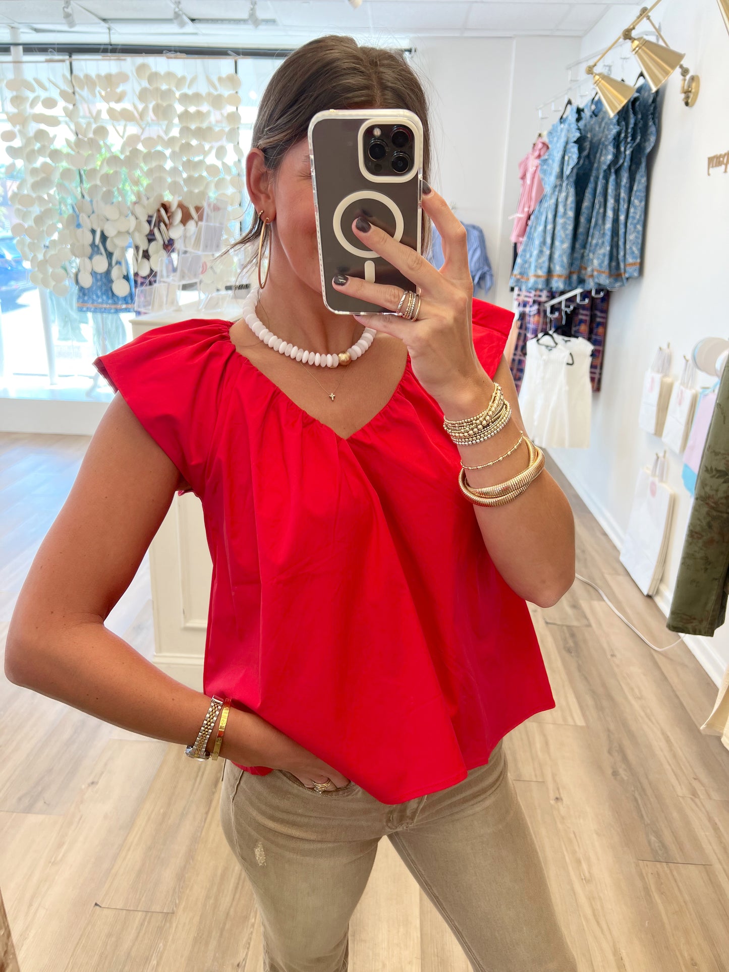 Amelia Poplin Top