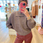 Fold Neck Ribbed Sweater