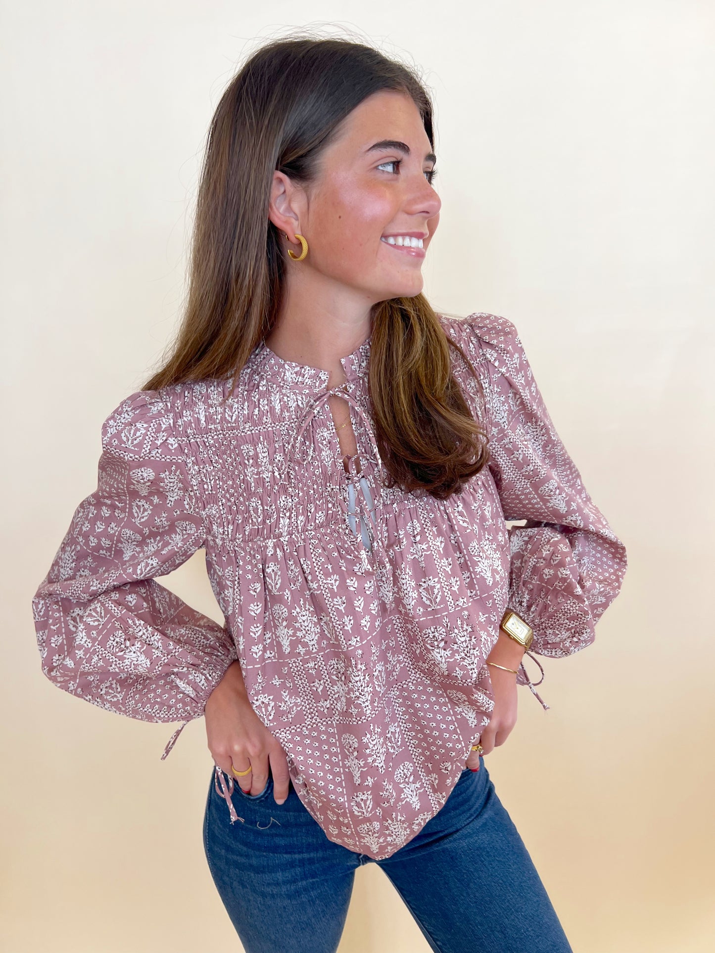 Quincy Smocked Top