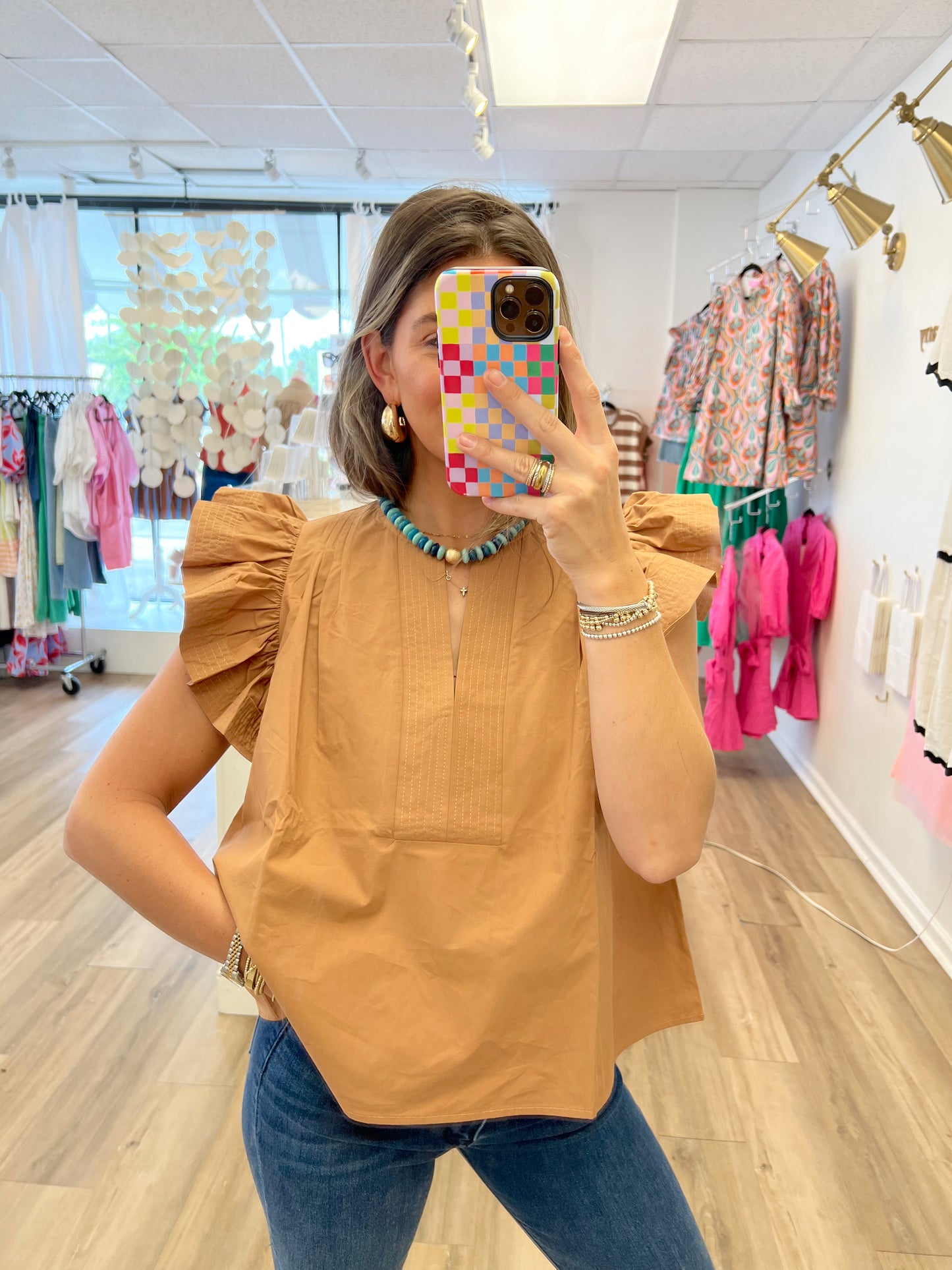 Out and About Flutter Sleeve Top