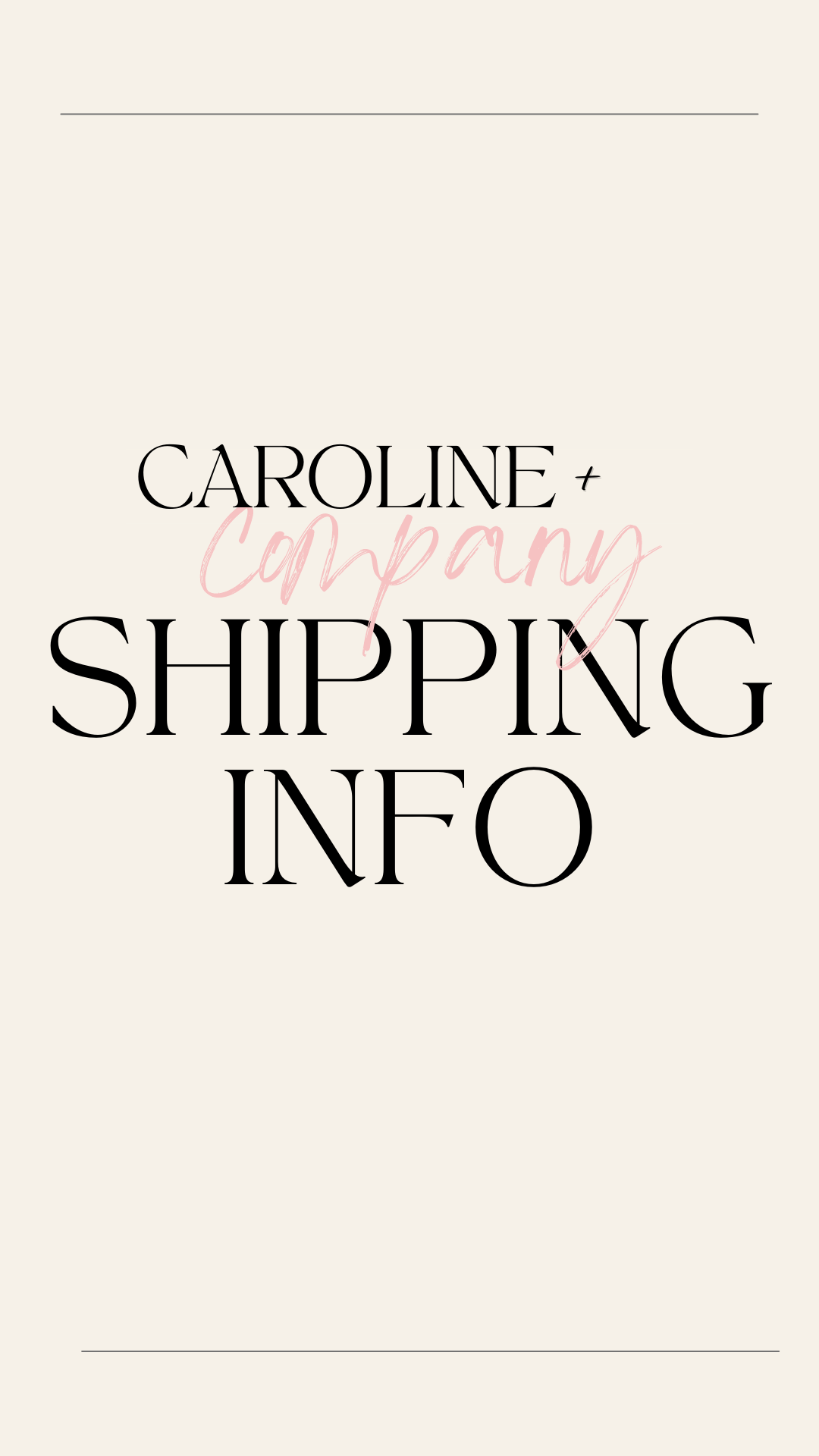 SHIPPING INFO